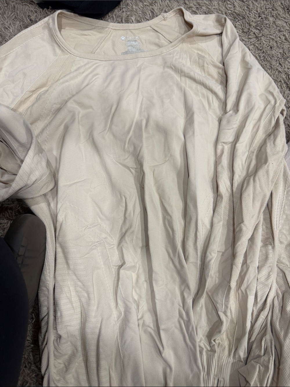 GAIAM Light Beige Long Sleeve Performance Top